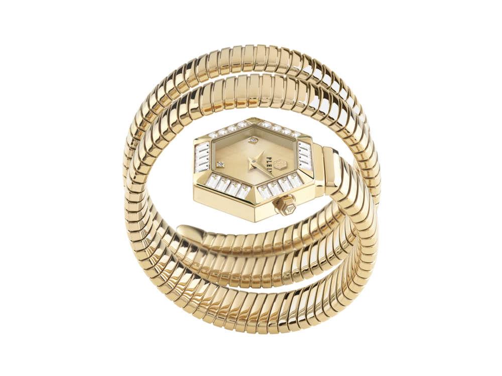 Philipp Plein Snake Hexagon Quartz Watch, Golden, 28 mm, PWZAA1025