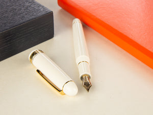 Platinum Century Chenonceau White Fountain Pen, Resin, PNB-15000A-2
