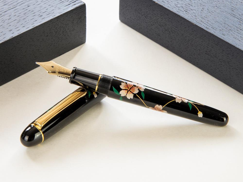 Platinum Urushi Lacquer Maki-e Fountain Pen, Sakura, PNB-30000B-40
