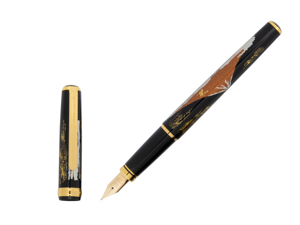 Platinum Kanazawa Maki-e Red Mt. Fuji Fountain Pen