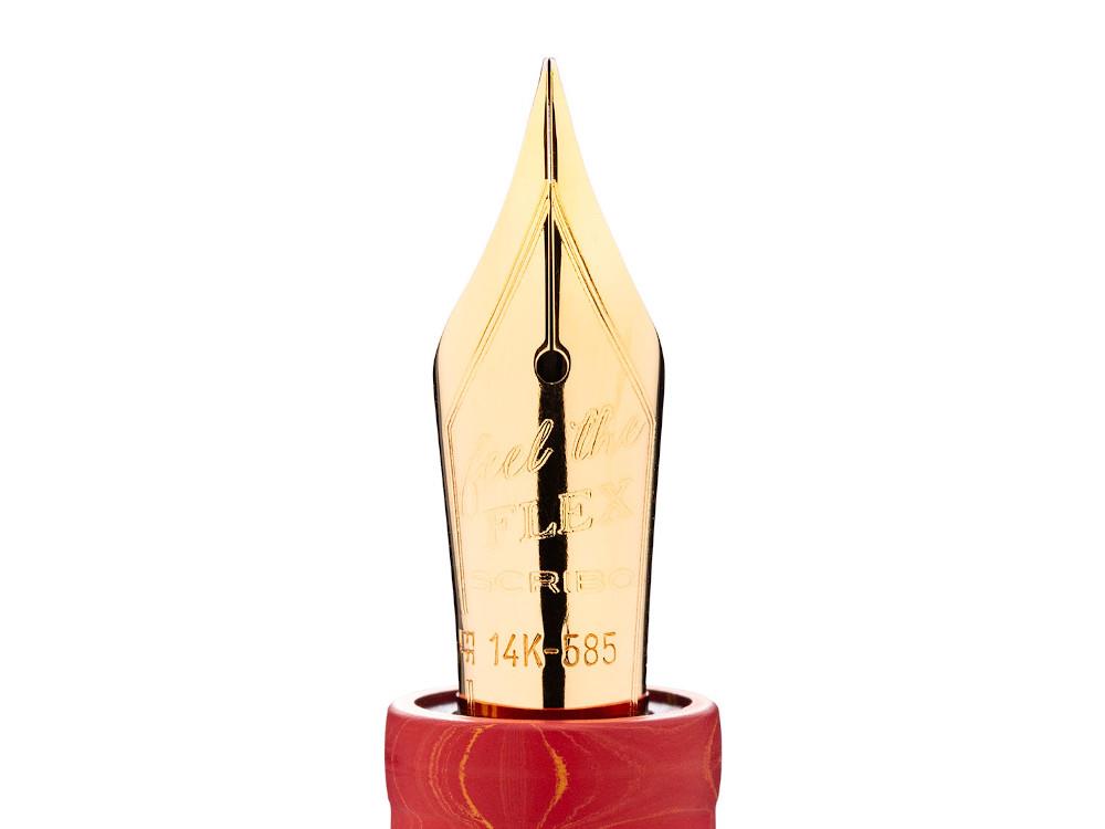 Scribo La Dotta Liber Fountain Pen, Ebonite, 14k Gold, DOTFP24YG1403