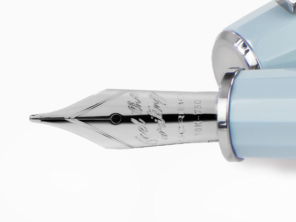 Scribo Feel Fountain Pen, Blue Resin, Ruthenium trim, FEEFP03RT1803