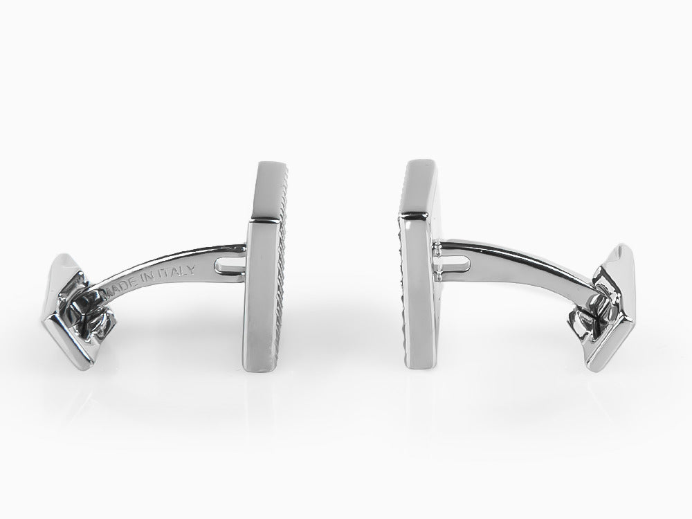 S.T. Dupont Square Diamond Head Cufflinks, Steel, Polished, Silver, 005568