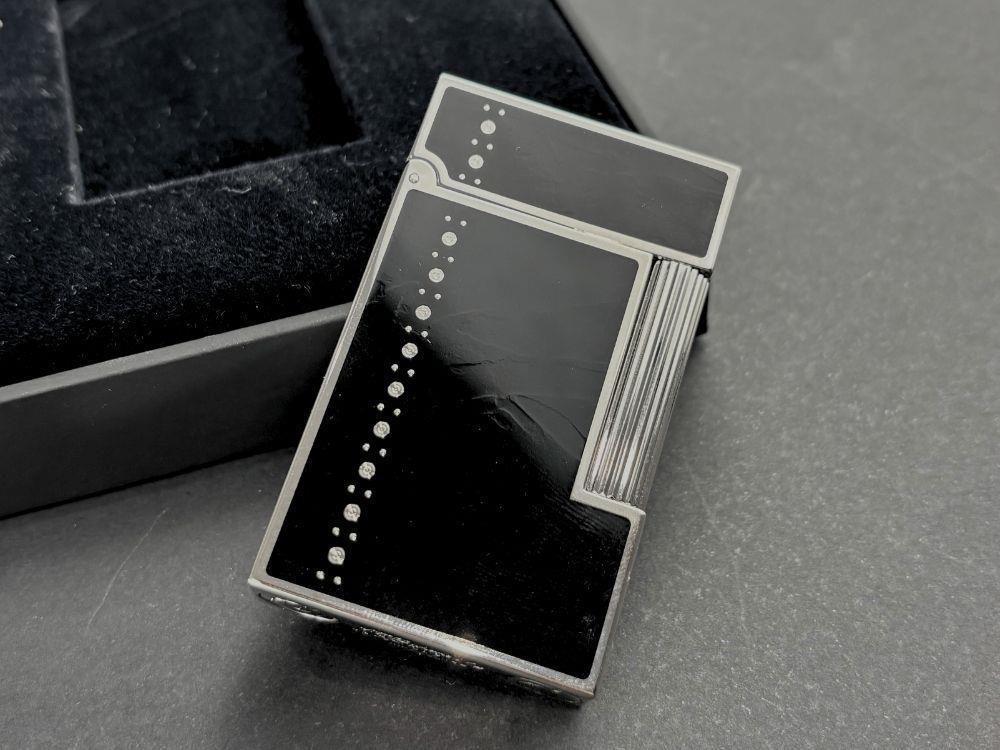 S.T. Dupont Ligne 2 Derby Lighter, Lacquer, Palladium trim, Black, 016434