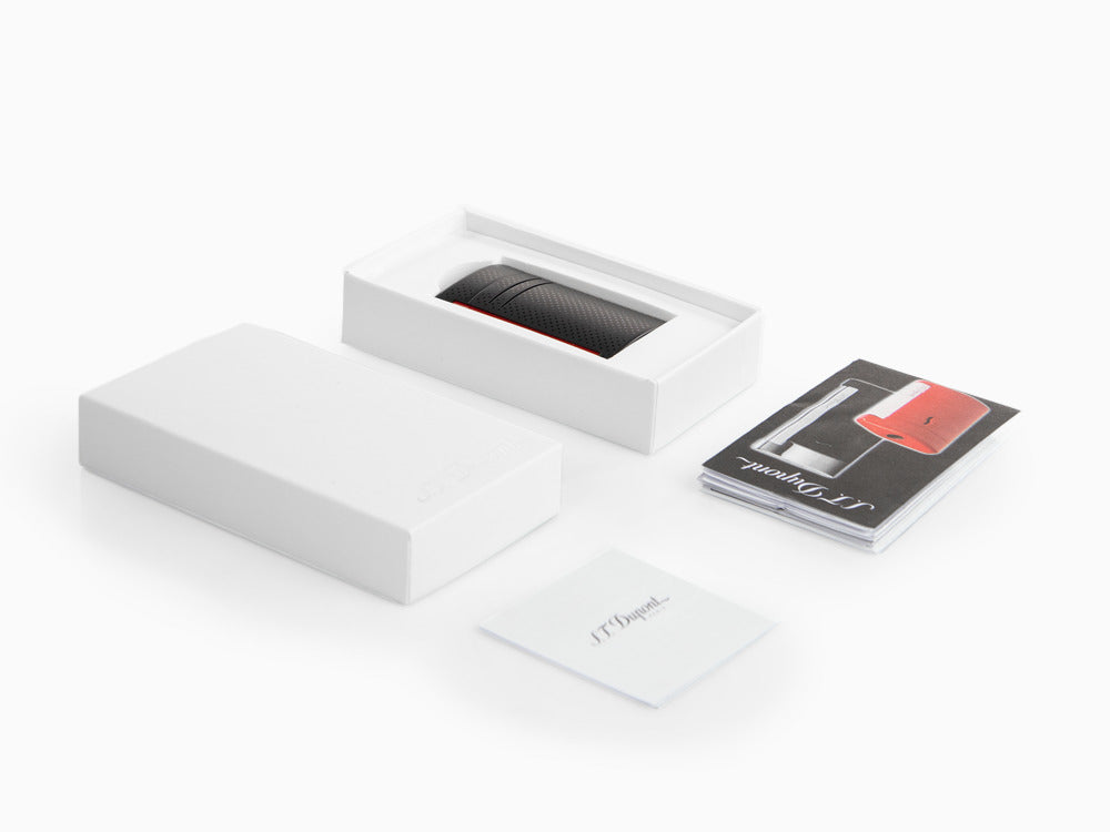 S.T. Dupont Maxijet Lighter, Chrome, Red/Black Matte, 020160N