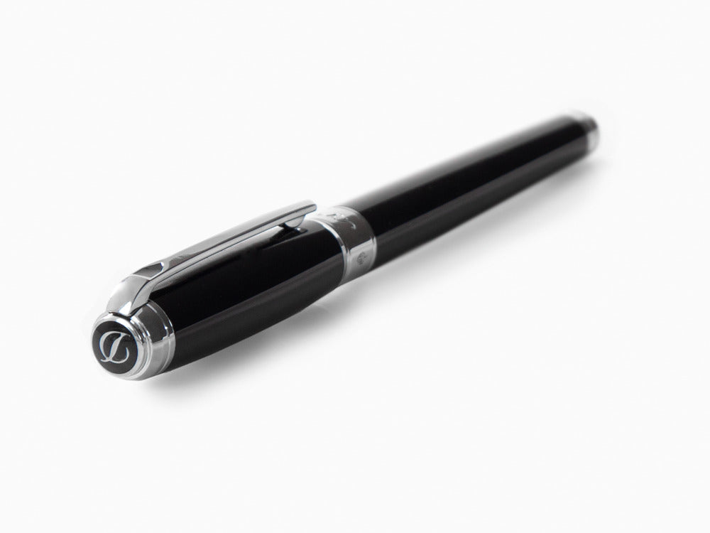 S.T. Dupont New Line D Large Fountain Pen, Lacquer, Black, Palladium
