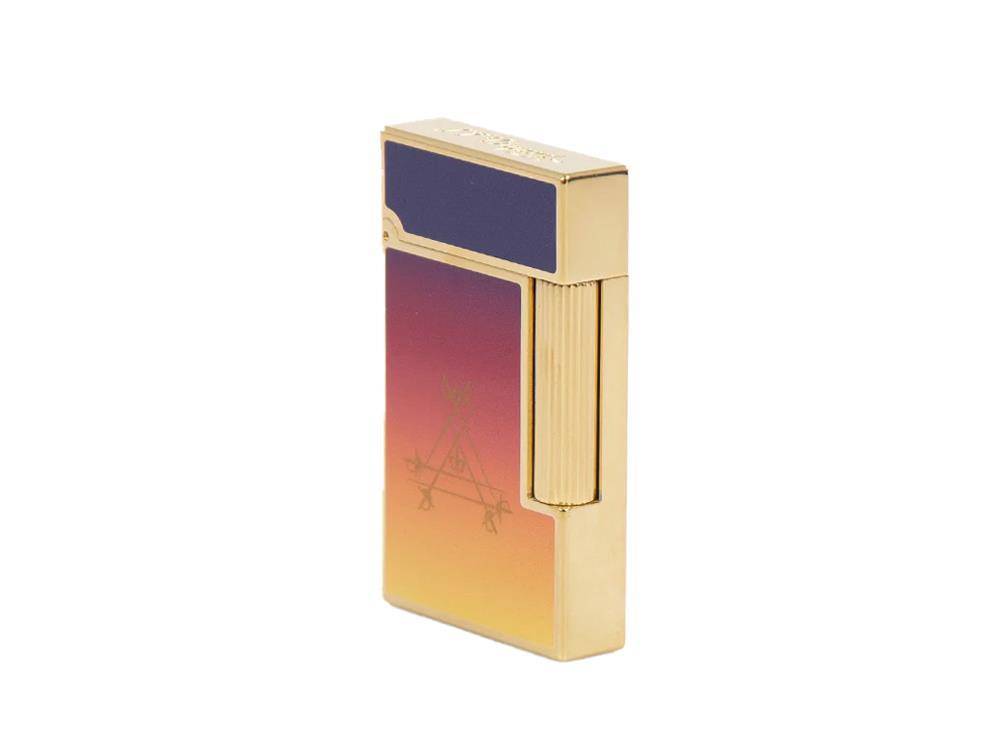 S.T. Dupont Ligne 2 Montecristo L'Aurore Lighter, Gold plated, Purple, C16034