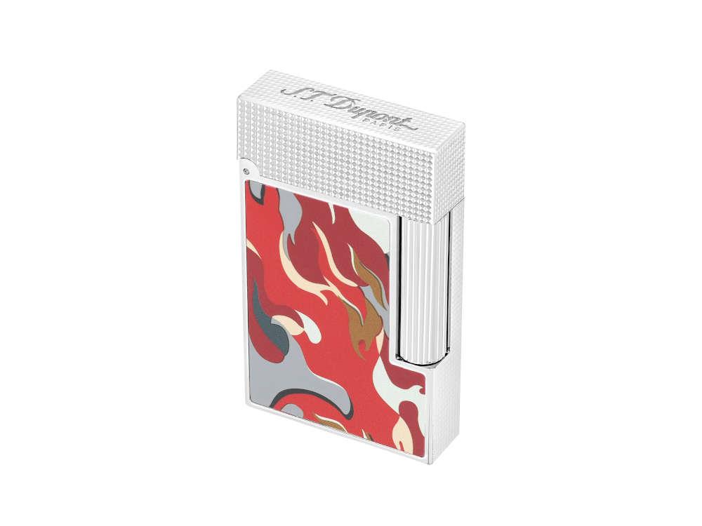 S.T. Dupont Ligne 2 Camo Lighter, Palladium trim, Red, Limited Edition, C16051