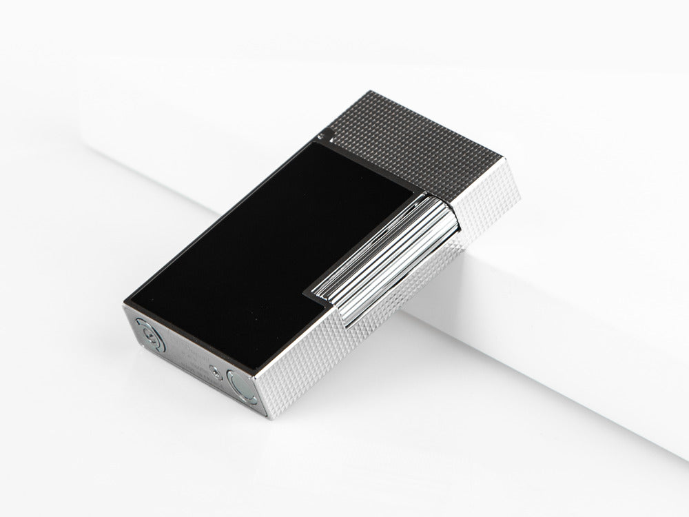 S.T. Dupont Ligne 2 Cling Lighter, Platinum, Black, C16602