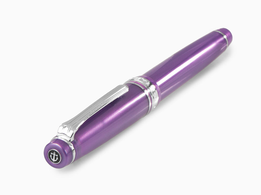 Sailor Professional Gear Slim Silver Fountain Pen, Metallic Violet