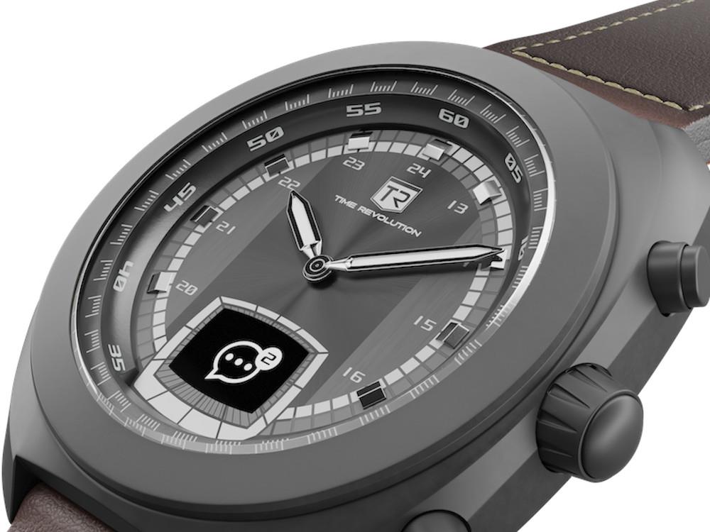 Time Revolution Hybrid 01 Eclipse PVD Hybrid Watch, Black, 42 mm, TR01.4B-1-1-1