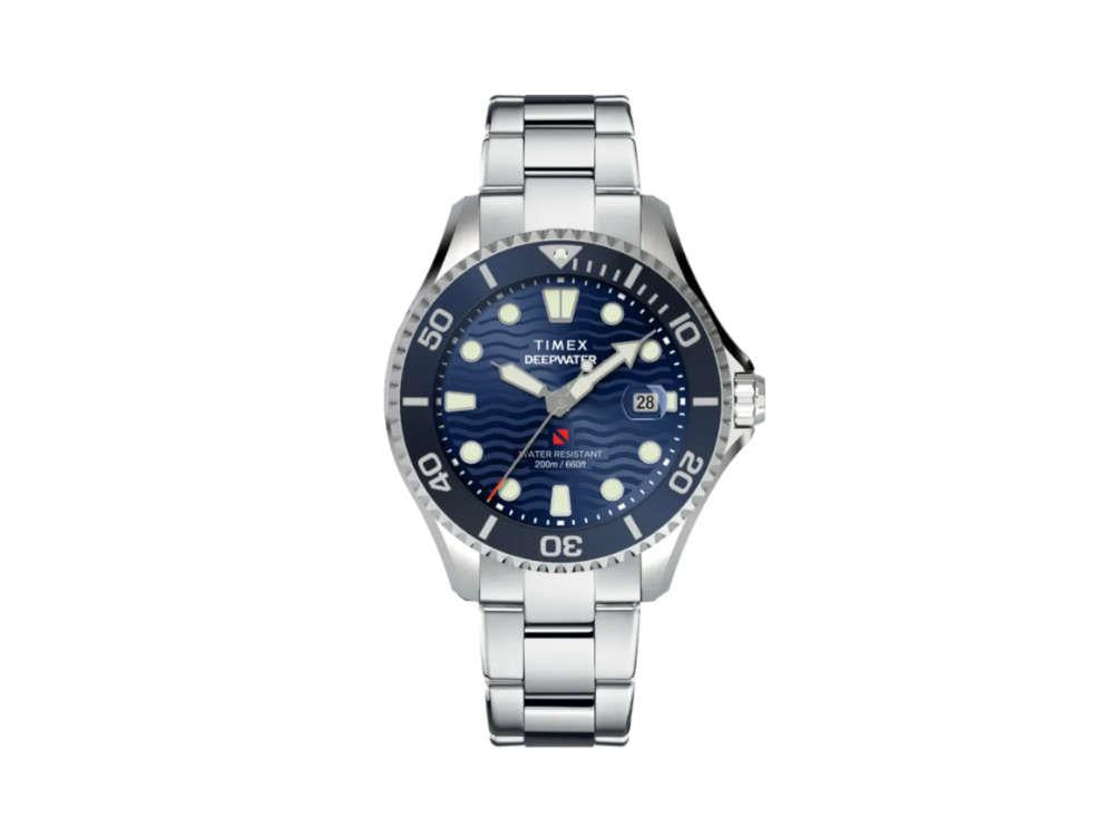 Timex DeepWater Meridian 200 Quartz Watch, Blue, 44 mm, TW2W81900