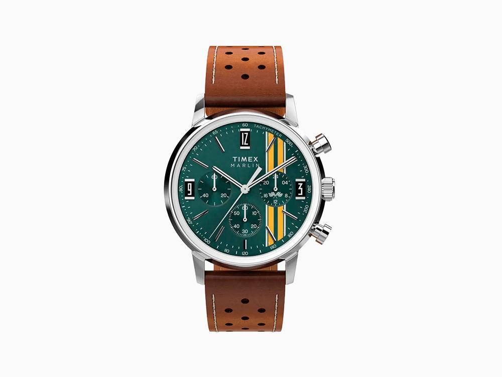 Timex Marlin Quartz Watch, Green, 40 mm, Chronograph, TW2W99100