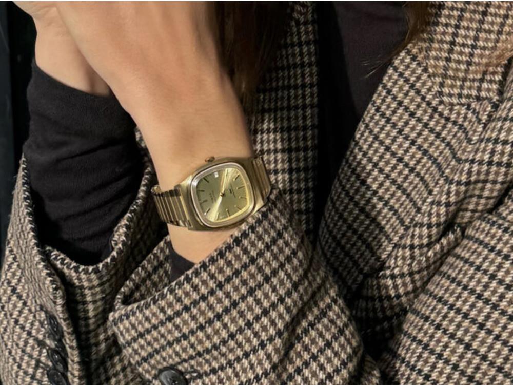 Timex E Line Automatic Watch, Golden, 34 mm, TW2Y07200