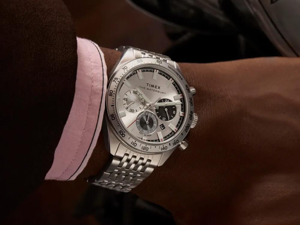 Timex Waterbury Traditional Quartz Watch, Silver, 41 mm, Chronograph, TW2Y18700