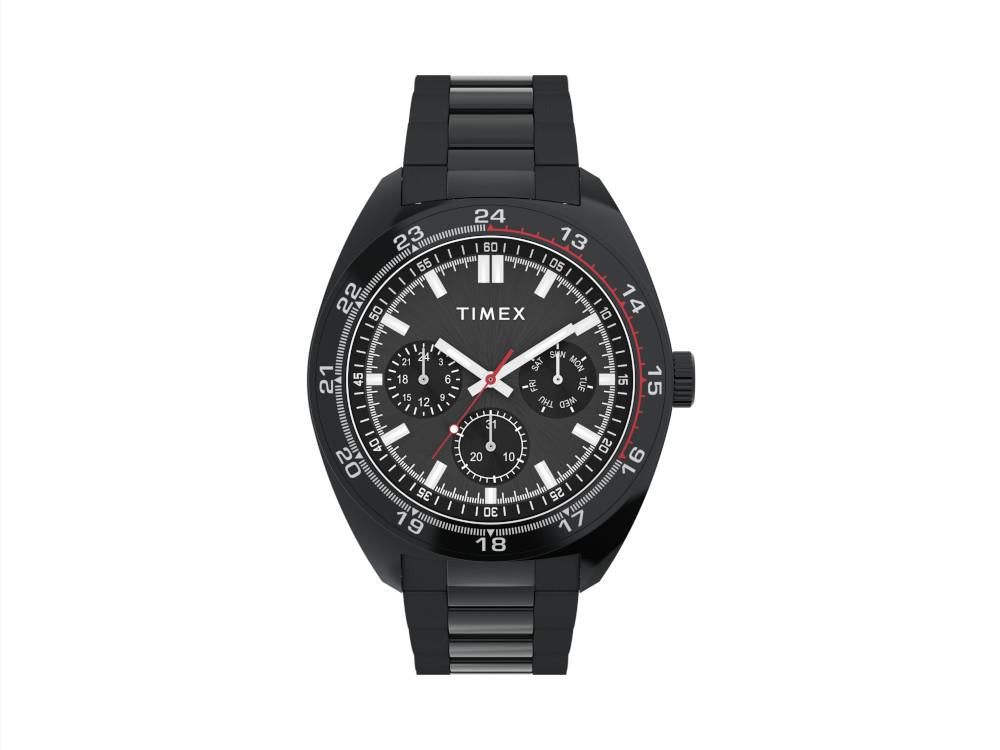 Timex Weston Quartz Watch, Recycled Steel, Black, 45 mm, TW2Y22800