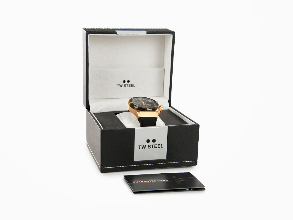 TW SteelCeo Tech 44mm Quartz Watch, Black, 44 mm, Rubber strap, 10 atm, CE4103