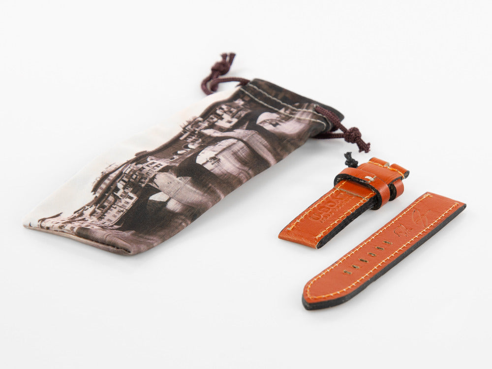 U-Boat Accesorios Strap, Calfskin Leather, Cotton, Brown, 20 mm., 827/Z