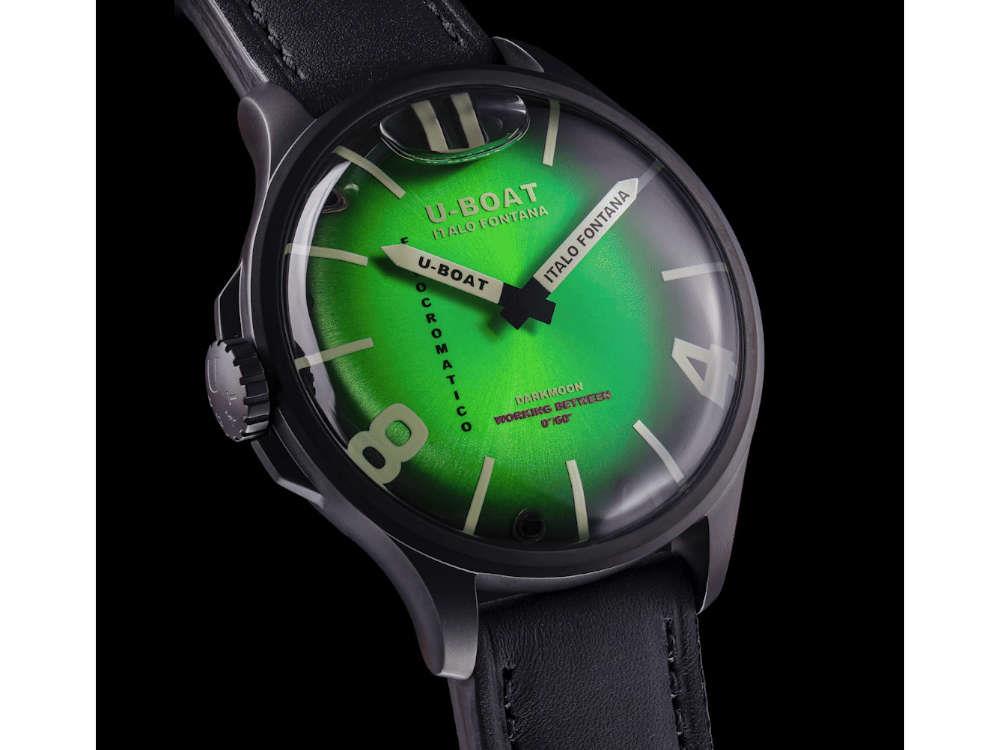 U-Boat Capsoil Darkmoon Kama Quartz Watch, IPB, 46.5 mm, Green, 3343