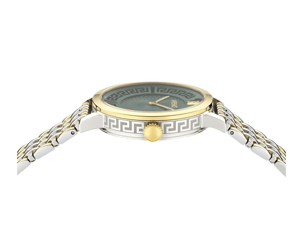 Versace Greca Fortuna Quartz Watch, PVD Gold, Green, 35 mm, VE0A00325