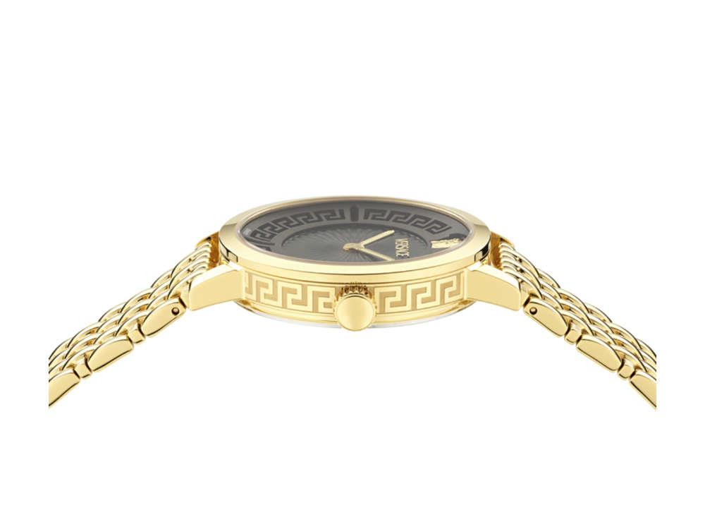 Versace Greca Fortuna Quartz Watch, PVD Gold, Black, 35 mm, VE0A00525