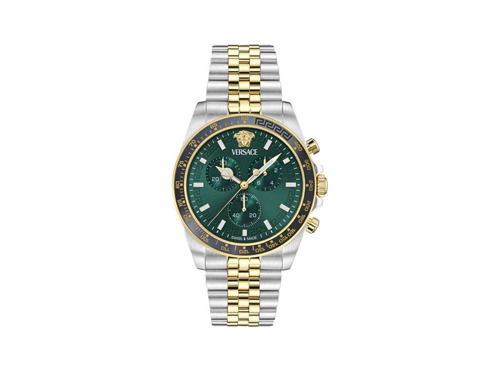 Versace Greca Chrono Wave Quartz Watch, Green, 43 mm, VE0H00425