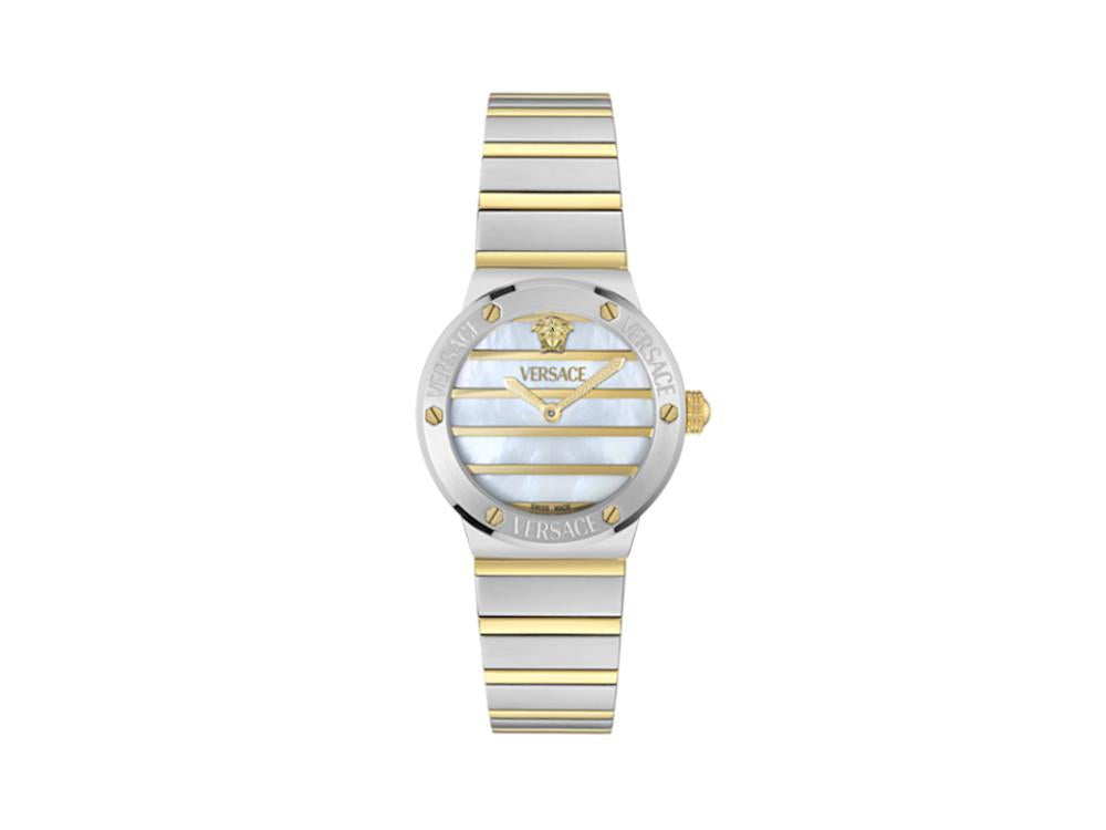 Versace Greca Logo Pearl Quartz Watch, White, 33 mm, VE0S00325