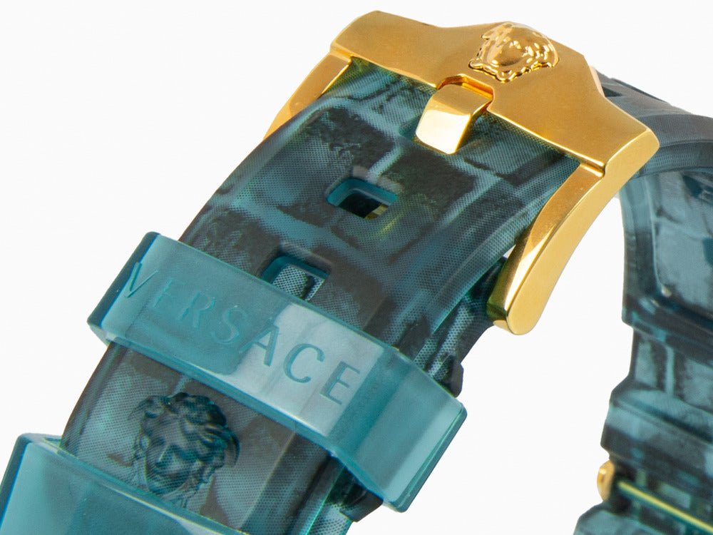 Versace Icon Active Quartz Watch, Polycarbonate, Blue, 44 mm, VE8P00324