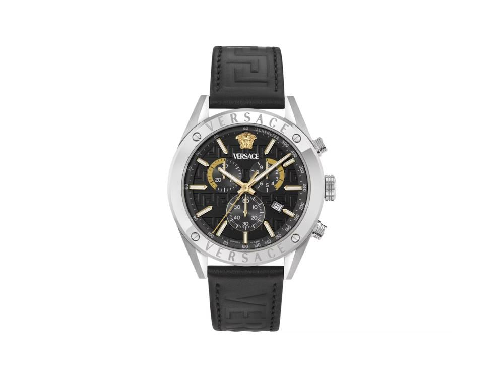 Versace Athletics Chrono Quartz Watch, Recycled Steel, Black, VEKJA0225