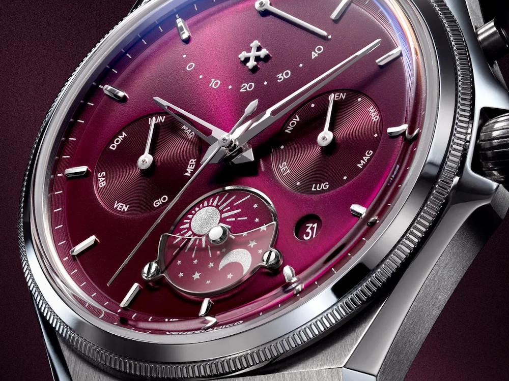 Venezianico Arsenale Calendario Automatic Watch, 40 mm, Burgundy, 6221581C