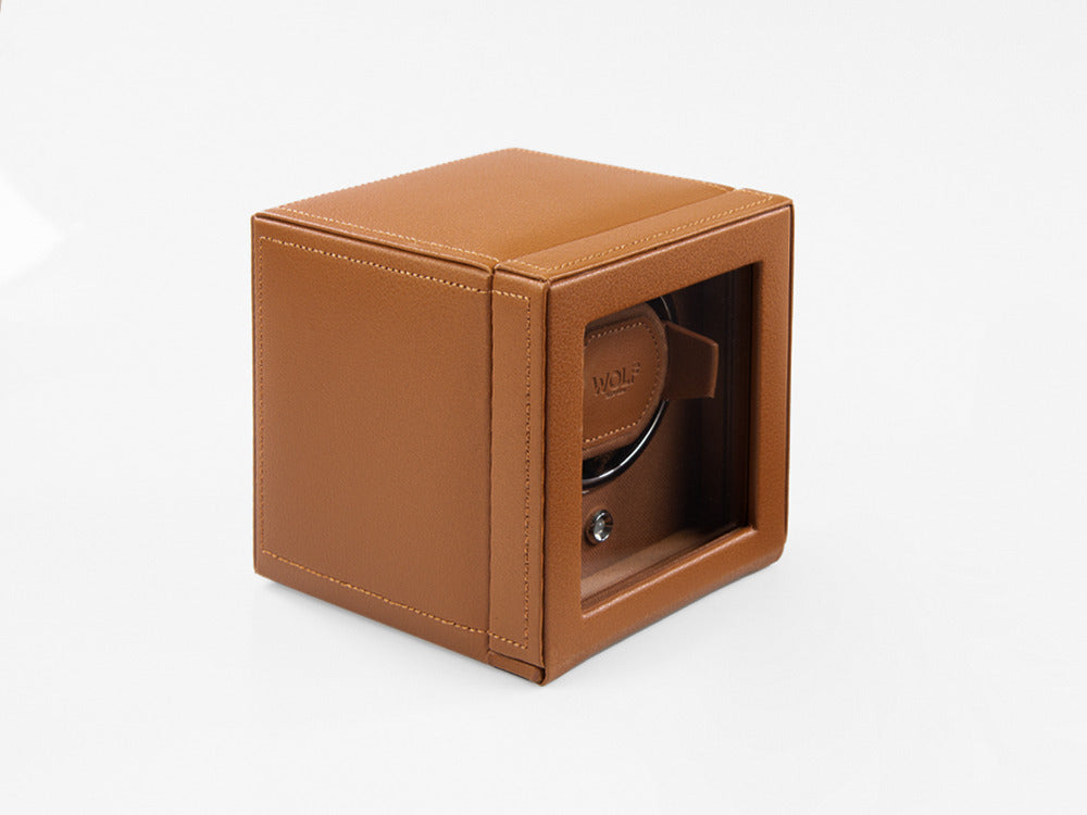 WOLF Cub Watch winder, 1 Watch, Brown, Vegan Leather, 461127