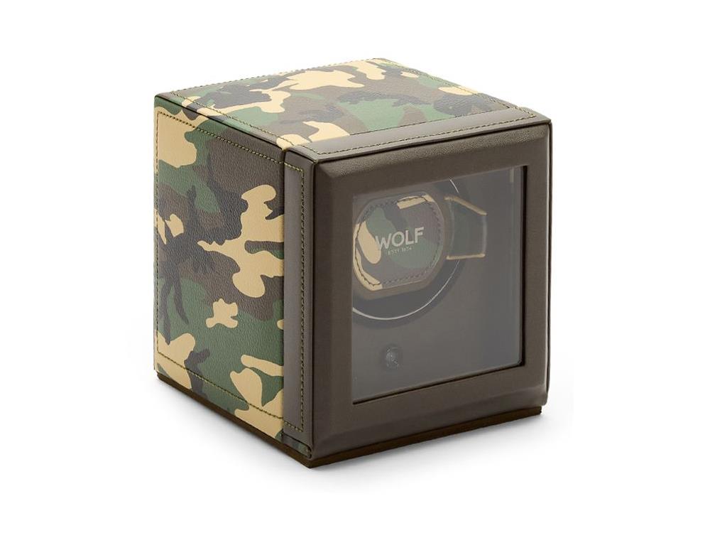 WOLF Elements Earth Watch winder, 1 Watch, Green, Vegan Leather, 665130