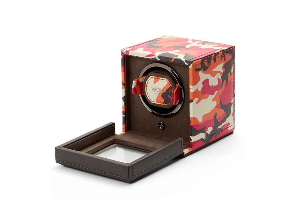 WOLF Elements Fire Watch winder, 1 Watch, Red, Vegan Leather, 665172