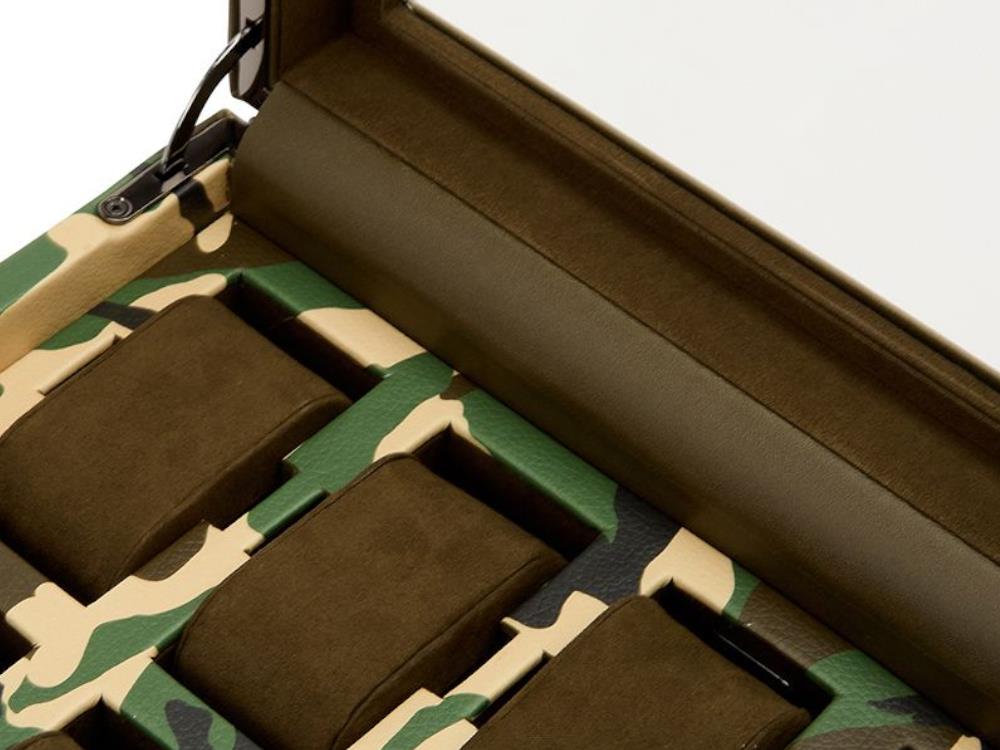 WOLF Elements Earth Watch box, 10 Watches, Green, Vegan Leather, 665430