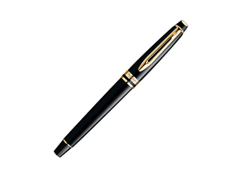 Waterman Expert Fountain Pen, Lacquer, Gold trim, Black, S0951660