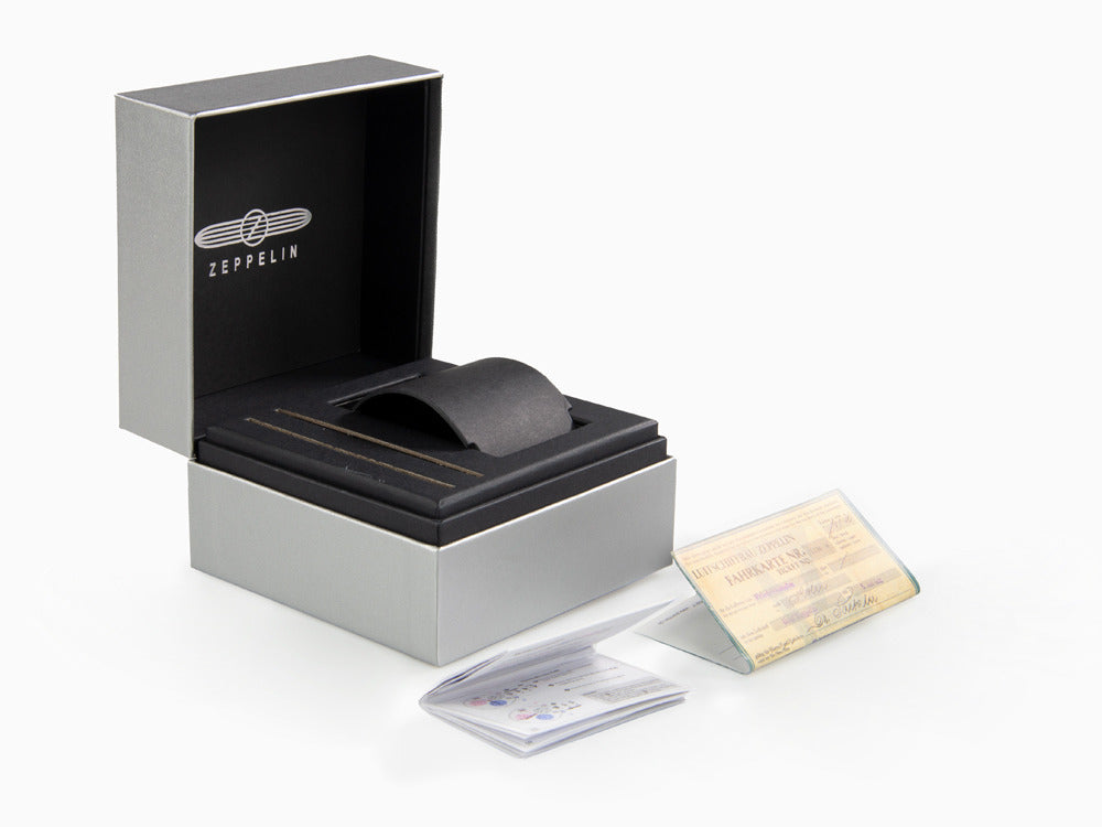 Zeppelin Night Cruise Quartz Watch, Green, 42 mm, Chronograph, Day, 7288-4