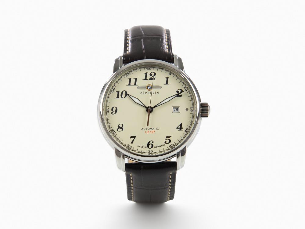 Zeppelin LZ 127 Graf Zeppelin Automatic Watch, Beige, 42 mm, Day, 7656-5