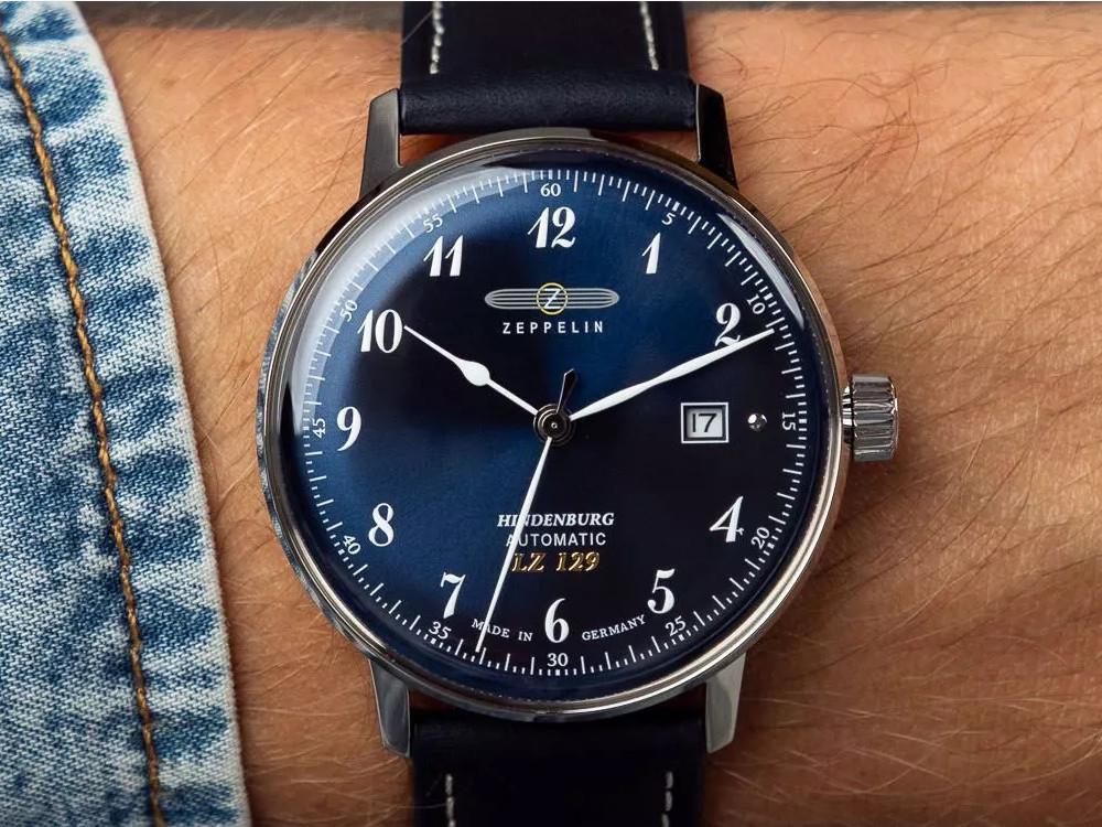Zeppelin LZ 129 Hindenburg Automatic Watch, Blue, 40 mm, Day, 8056-3