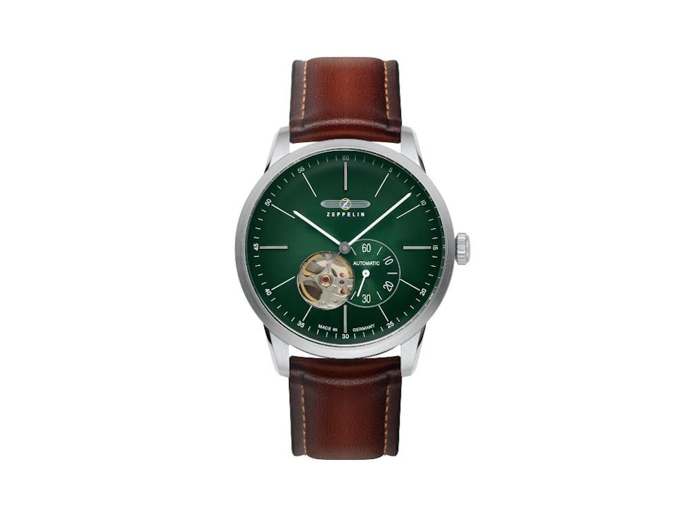 Zeppelin Flatline Automatic Watch, Green, 40 mm, 8364-4