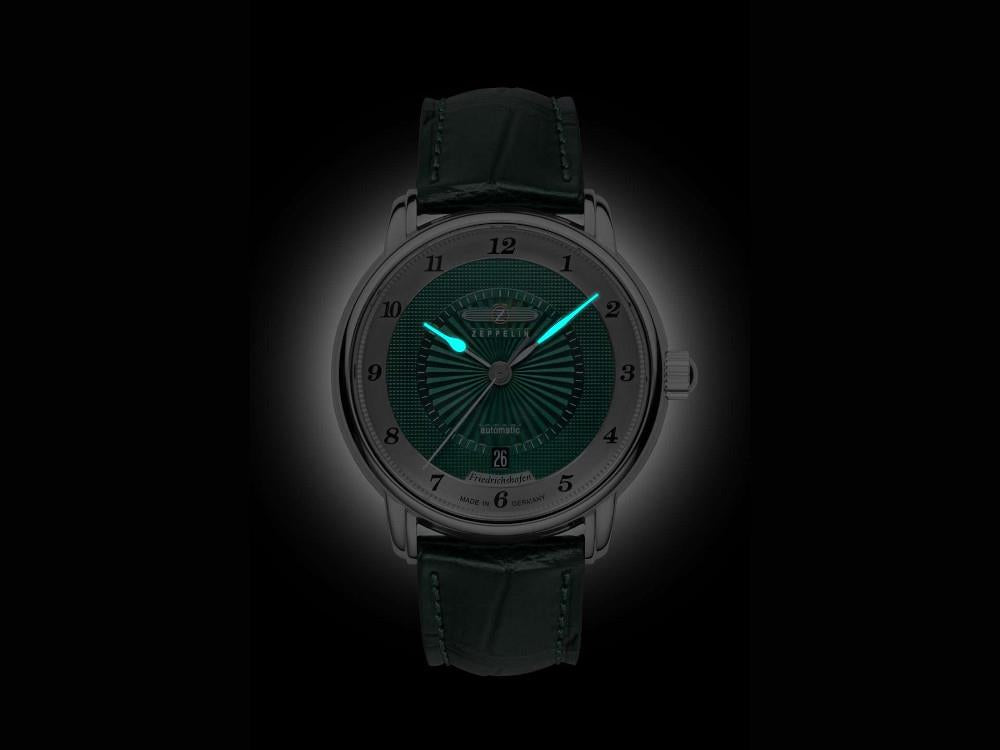 Zeppelin Friedrichshafen Automatic Watch, Green, 40 mm, Day, 8556-2