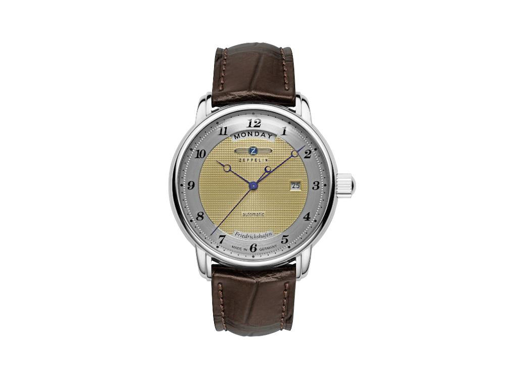 Zeppelin Friedrichshafen Automatic Watch, Golden, 40 mm, Day, 8562-5