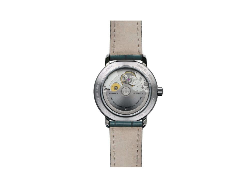 Zeppelin Friedrichshafen Ladies Automatic Watch, Blue, 36 mm, 8567-3