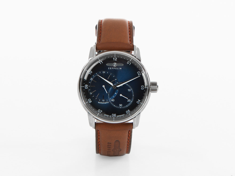 Zeppelin Captain Line Automatic Watch, Blue, 42 mm, Leather strap, 8662-3