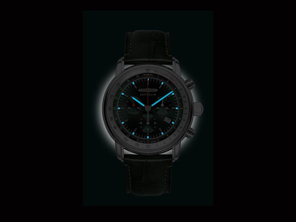 Zeppelin LZ14 Marine Quartz Watch, Green, 42 mm, 8888-4