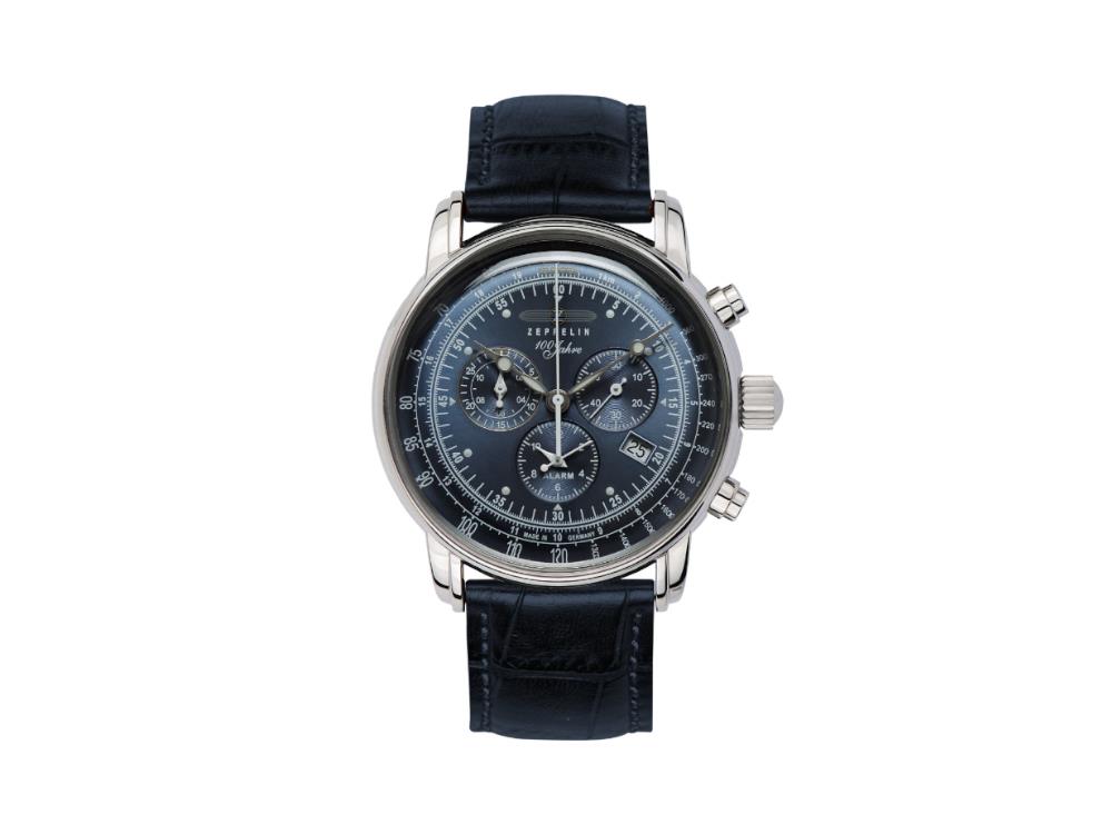 Zeppelin 100 Years Zeppelin Ed. 1 Quartz Watch, Blue, 42 mm, Day, 7680-3