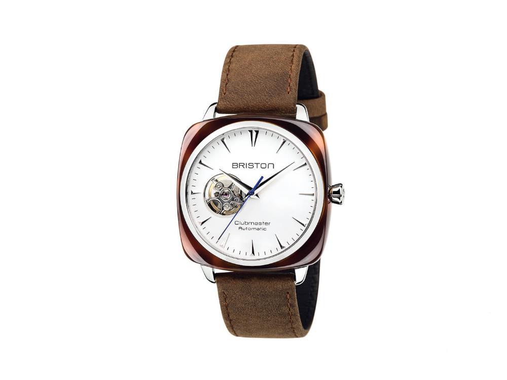 Briston Clubmaster Iconic Automatic Watch, White, 40 mm, 18740.SA.TI.2.LVBR