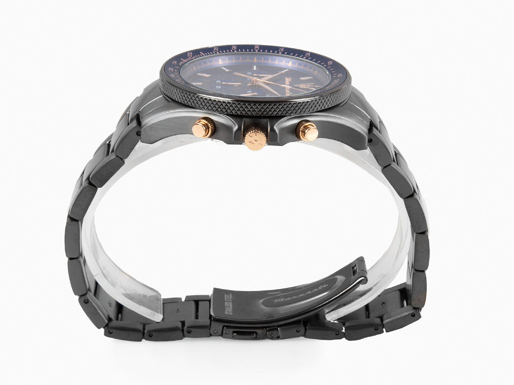 Maserati Sfida Quartz Watch, PVD Gun Metal, Blue, 44 mm, R8873640001