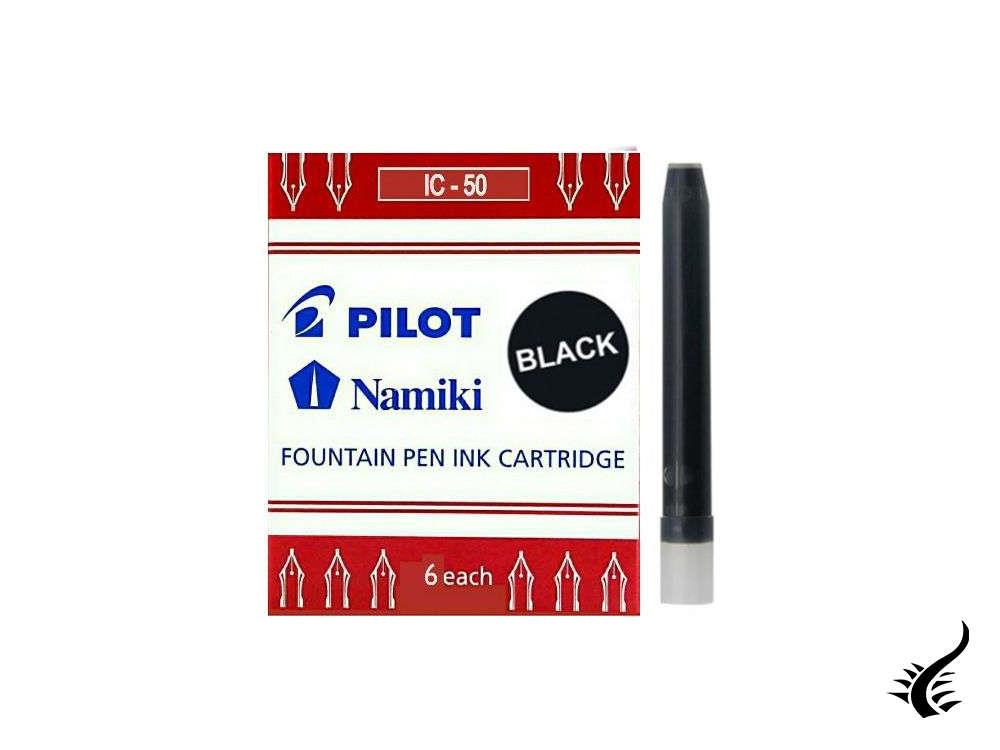 Namiki Ink cartridges, Black, 6 units, IC-50-BLACK