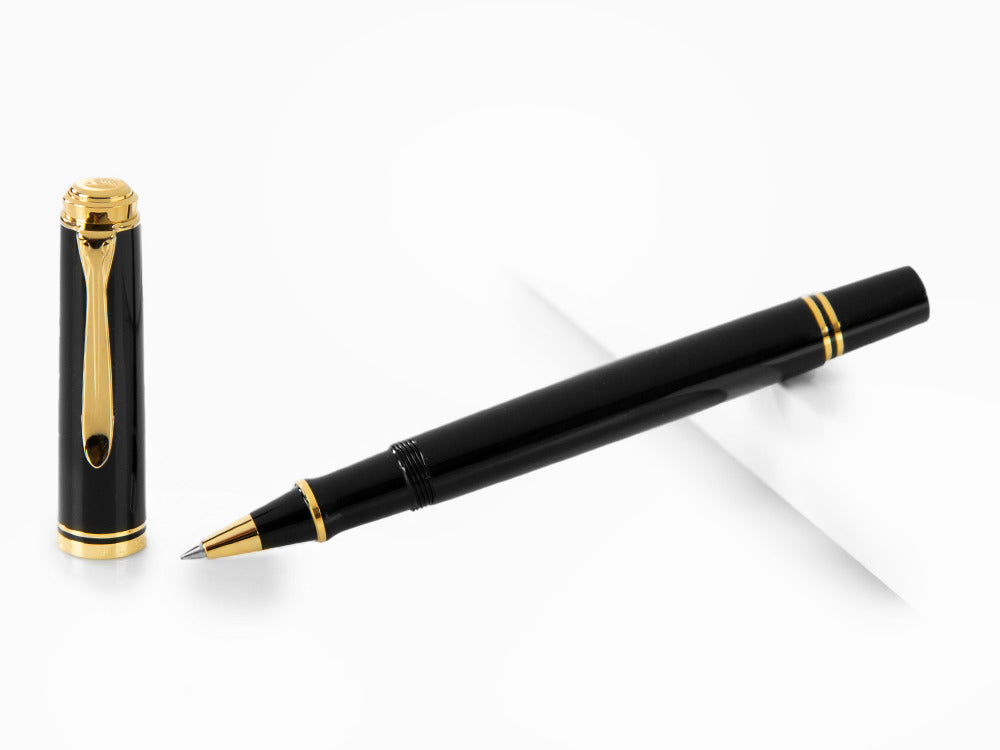 Pelikan R400 Rollerball pen, Black Resin, Gold trim, 987958