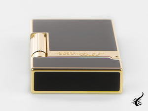 S.T. Dupont Ligne 2 Lighter, Lacquer, Gold trim, Black, 016884
